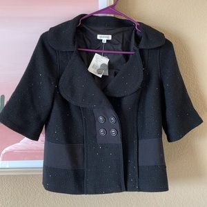 NWT 1/2 sleeve tweed sequin jacket XS